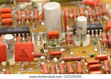 old radio-electronic circuit abstract background