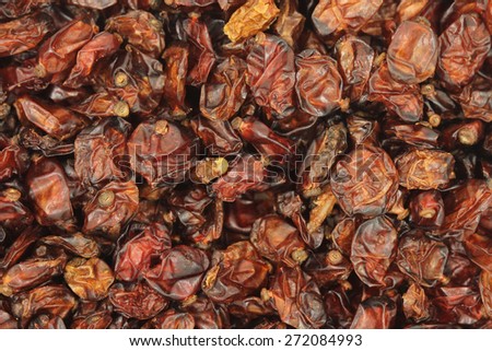 Dried berries of barberry abstract background