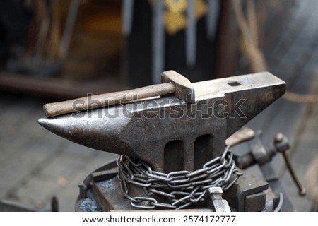 Similar – Image, Stock Photo Metal on anvil in traditional workshop