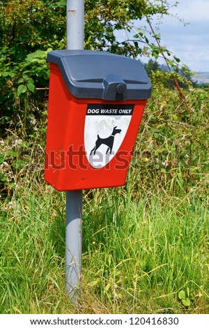Dog waste bag dispenser in public area