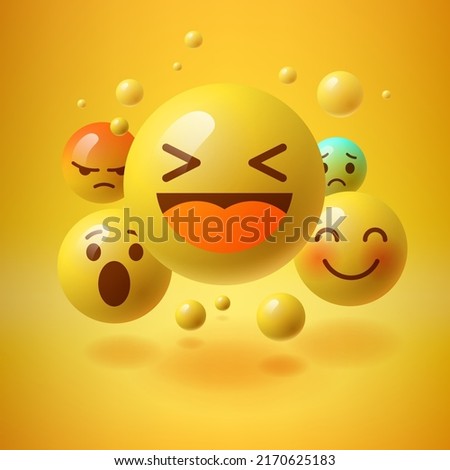 Grinning squinting face emoji design, vector illustration. Concept for community people teamwork