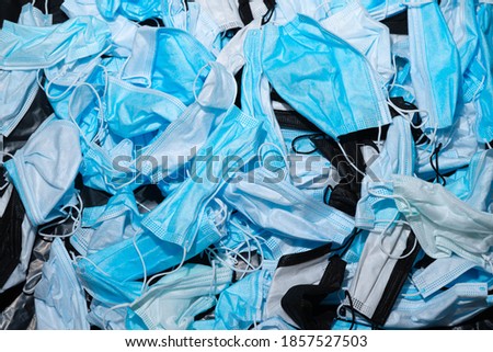 Similar – Image, Stock Photo Coronavirus.pile of medical face masks. Covid 19 concept