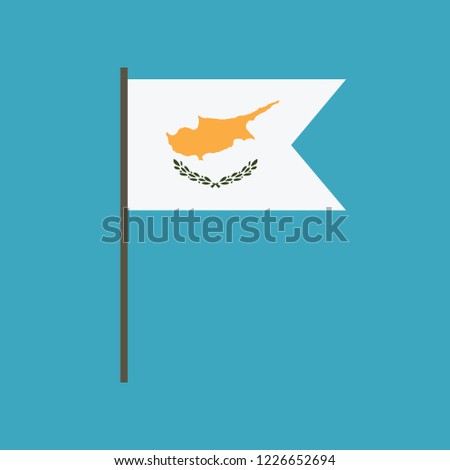 Cyprus flag icon in flat design. Independence day or National day holiday concept.