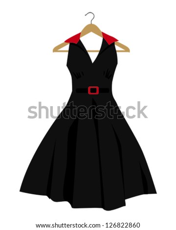 Vector Illustration Of A Black Dress - 126822860 : Shutterstock