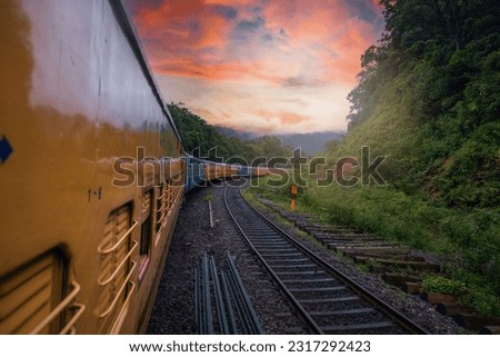 Similar – Foto Bild Regen im Zug eisenbahn