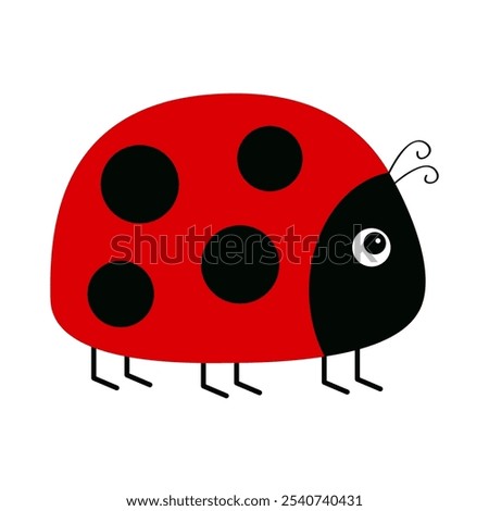 Lady bug, lady bird. Cute cartoon kawaii funny baby character. Black and red insect icon. Card Sticker print. Happy Valentines Day. Childish style. Flat design. Isolated White background. Vector