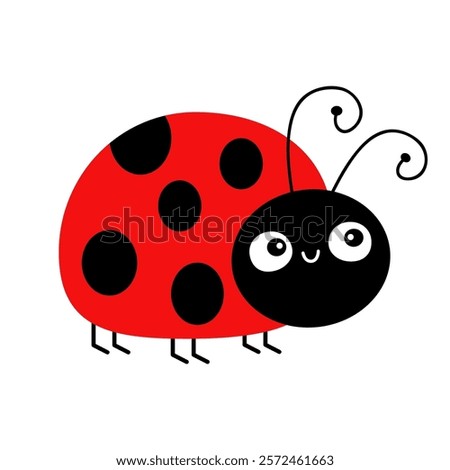 Lady bug, lady bird icon. Cute cartoon kawaii funny baby character. Black and red insect. Happy Valentines Day. Card Sticker print. Childish style. Flat design. White background. Isolated. Vector