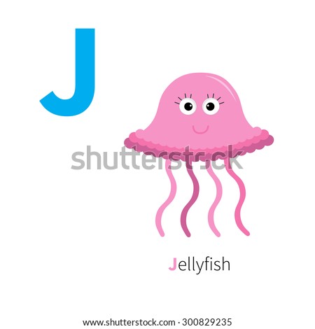 Letter J Jellyfish Letter Zoo Alphabet. English Abc With Animals ...