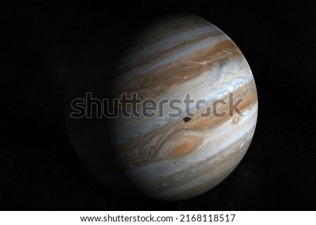 Satellite Amalthea, Jupiter V, orbiting around Jupiter planet. 3d rendering Stock fotó © 