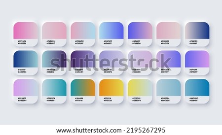 Colour Palette Catalog Samples Gradient in RGB HEX Bright