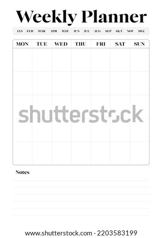 Weekly Planner Ready for A4 Print Blank