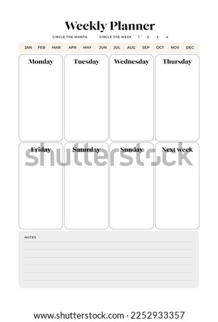 Weekly Planner, Weekly Organizer, Printable Weekly Kit, Digital Planner Kit