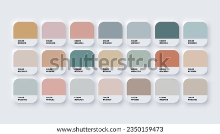 Color Palette, Procreate Color Swatches in RGB, HEX Colors, Paint Color Palette, Pastel Colour in HEX Codes Catalog, Pastel Neutral Color Tones Pantone