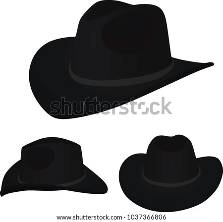 Black cowboy hat. vector illustration