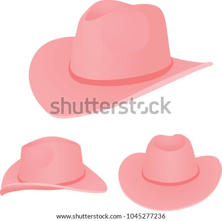 Pink cowgirl hat. vector illustration
