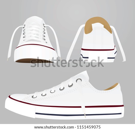 White canvas snickers. vector illustration