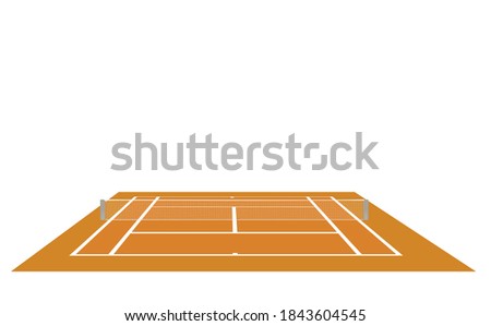 Brown tennis court. vector illustration