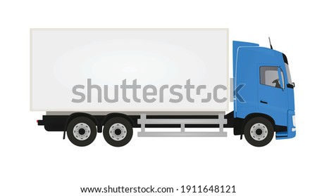 Blue  delivery truck. vector illustration