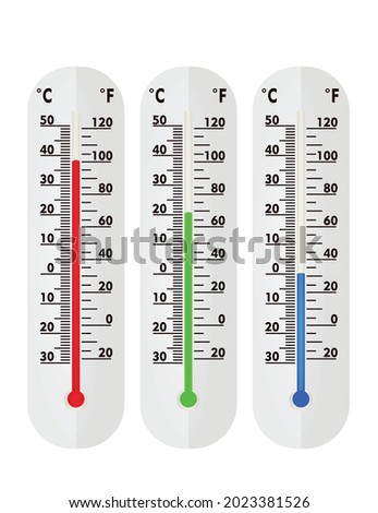 White thermometer icons. vector illustration
