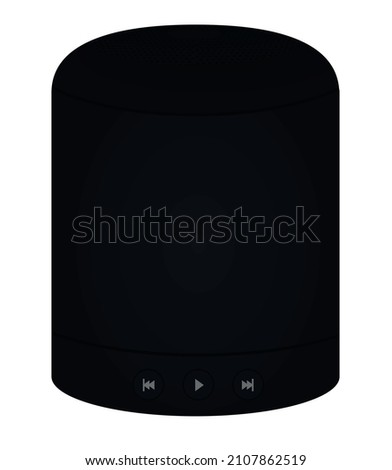 Black bluetooth speaker. vector illustration
