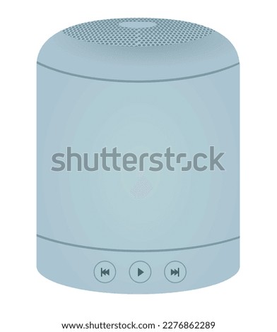 Blue bluetooth speaker. vector illustration