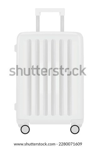 White suitcase.  front view. vector illustration