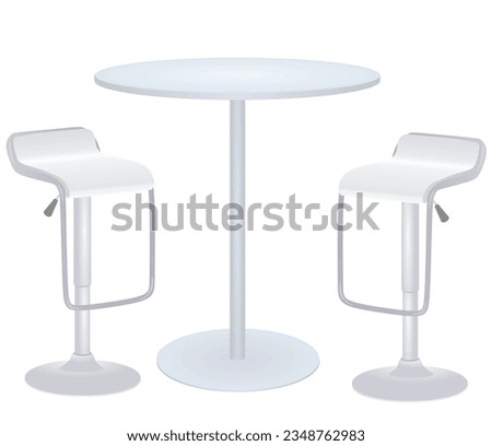 Bar table and chairs. vector illustration