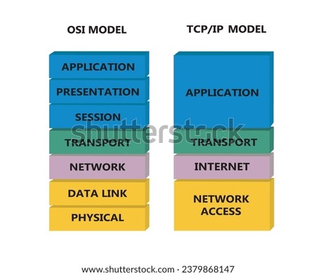 OSI and TCP model. vector