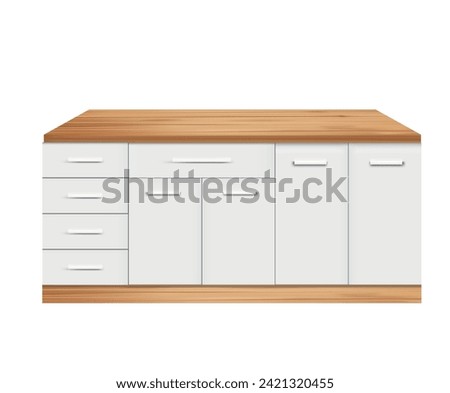 Home chest or kitchen cabinet, vector