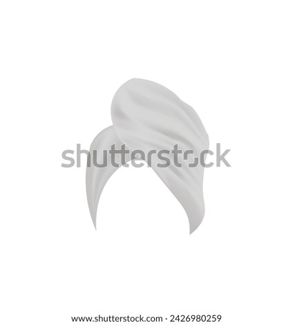 White wrapped head towel, vector