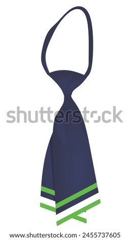 Blue female necktie tie. vector