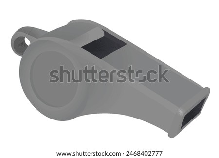 Metal referee whistle. vector illustration