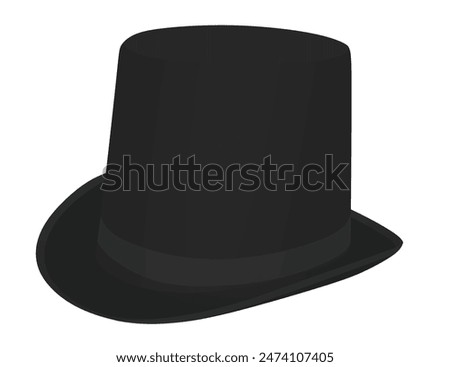 Black cylinder hat. vector illustration