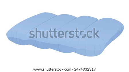 Blue inflatable pillow. vector illustration