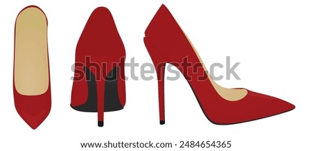 Red elegant shoe. vector illustration