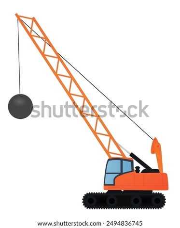 Wrecking ball excavator. vector illustration