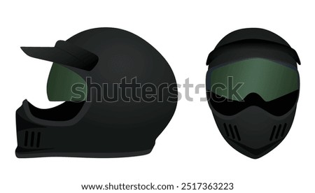 Black motorcycle helmet. vector illustration