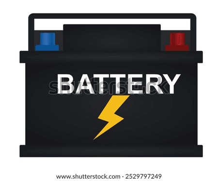 Black car battery. vector illustration