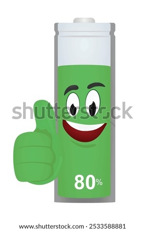 80% battery icon. vector illustration