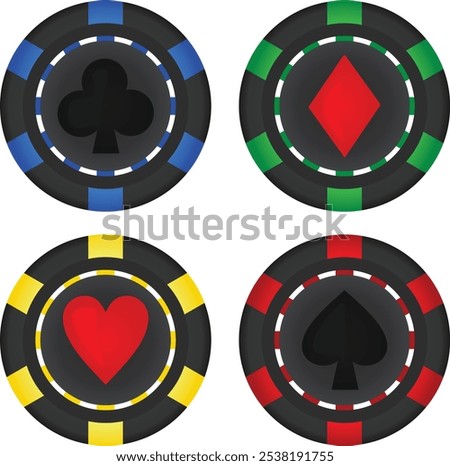 Poker chips set. vector illustration