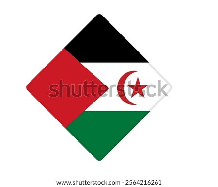 Western Sahara flag square shaped. vector