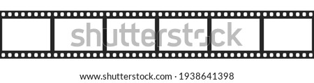 Cinema filmstrip roll on white background. Blank negative film. 35mm film slide frame. Cinema or photo frames. Long, retro film strip frame. Vector illustration Сток-фото © 