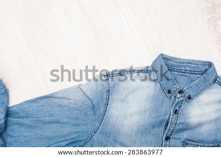 jean clothes on wood