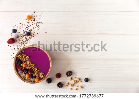 Similar – Image, Stock Photo Acai bowl with berries and seeds