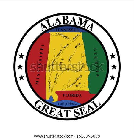 Vector of beautiful Alabama state seal.