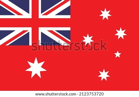 Vector of amazing Australian Naval flag.
The Australian red ensign is the official flag flown at sea by Australian registered merchant ships.