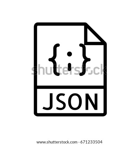 File Type Icons - JSON file (Outline Style)