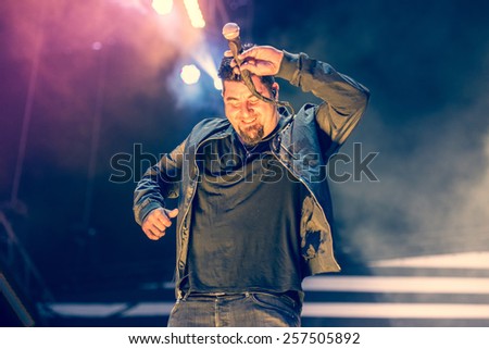 MOSCOW, RUSSIA - JUNE 29, 2014 - American alternative metal band Deftones performing live at Park Live festival at at the National Exhibition Centre on June 29, 2014 in Moscow, Russia