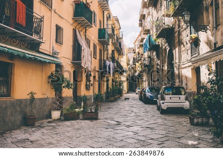 Similar – Image, Stock Photo street in palermo Street