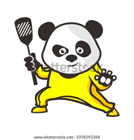 Vector mascot, cartoon, and illustration of a panda kungfu chef.